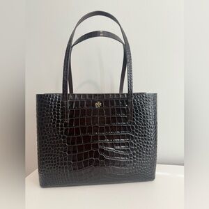 Tory Burch Brown Croc-Embossed Tote Bag/ Purse